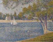 Georges Seurat The river Seine at La Grande-Jatte oil painting reproduction